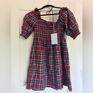 NWT Hill House “Athena” dress in Res Tartan. Size S.